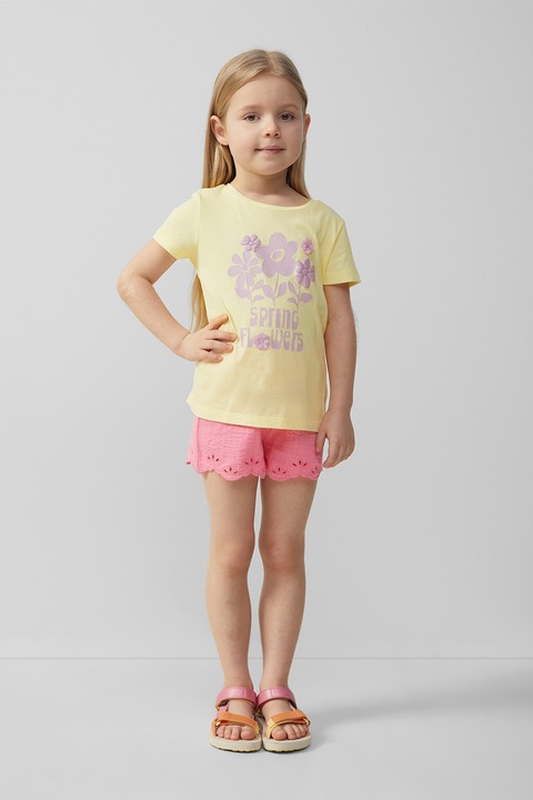 s.Oliver, Kerek nyakú mintás póló, Halványsárga