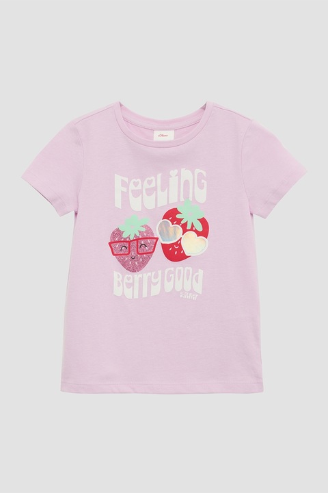 s.Oliver, Normál fazonú mintás póló, Halványlila