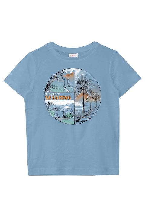 s.Oliver, Kerek nyakú mintás póló, Púderkék