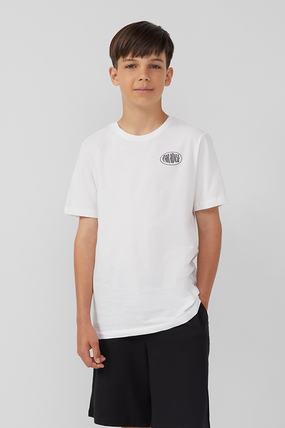 s.Oliver, Tricou de bumbac cu imprimeu pe spate, Portocaliu, Negru stins, Alb optic, 146-152 CM