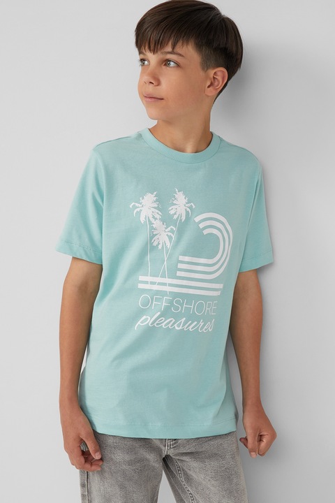 s.Oliver, Mintás pamutpóló, Jégkék/Törtfehér