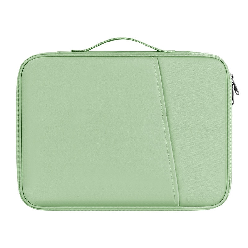 Carcasa de protectie pentru tableta, 13 inch, stocare multistrat, impermeabila si rezistenta la uzura, material nailon, mica si portabila, verde proaspat