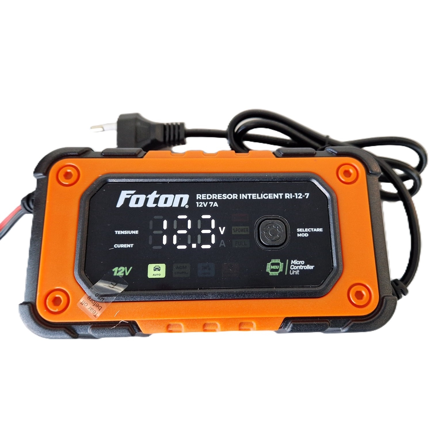 Redresor inteligent Foton RI-12-7 de 12V 7A cu desulfatare/regenerare pentru acumulatori cu plumb si Litiu-fier-fosfat