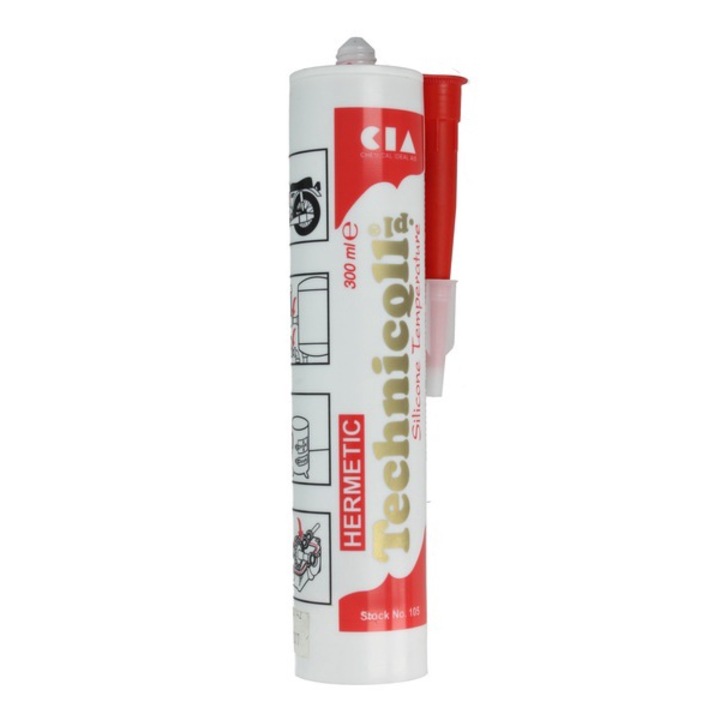 Tömítő szilikon, piros, tubus 300 ml, -60/300°C