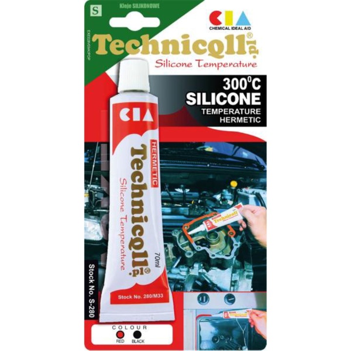Szilikon tömítőanyag, tubus 70 ml, fekete, -60/300°C