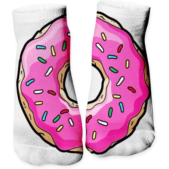 Rövid, mintás sportzokni, 36-40-es méret, Donut Big Light