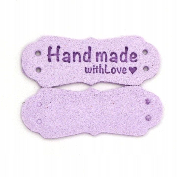Eticheta lucrata manual cu eticheta dragoste 5 buc lavanda 4x2 cm