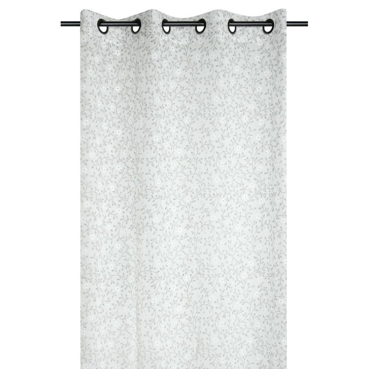 Завеса с халки, плат, Джини, 260X140 см, ефирна и лека материя, за хол/спалня/кухня/детска стая, полупрозрачна, може да се пере в пералня, платно/полиестер, бяла