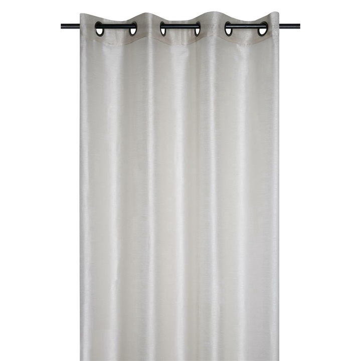 Perdea Cu Inele, Stof, Linwood, 260X140 Cm, Tesatura Aerisita Si Usoara, Pentru Camera De Zi/Dormitor/ Bucatarie/Camera Copiilor, Semitransparenta, Compatibil Masina Spalat Rufe, Panza/Poliester, Bej