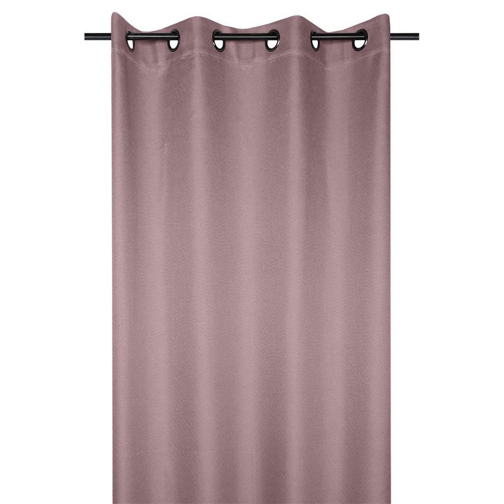 Gyűrűs függöny, Stof, Koppenhága, 260X140 cm, szellős és világos szövet, nappaliba/hálószobába/konyhába/gyerekszobába, félig átlátszó, mosógéppel kompatibilis, vászon/poliészter, rózsaszín