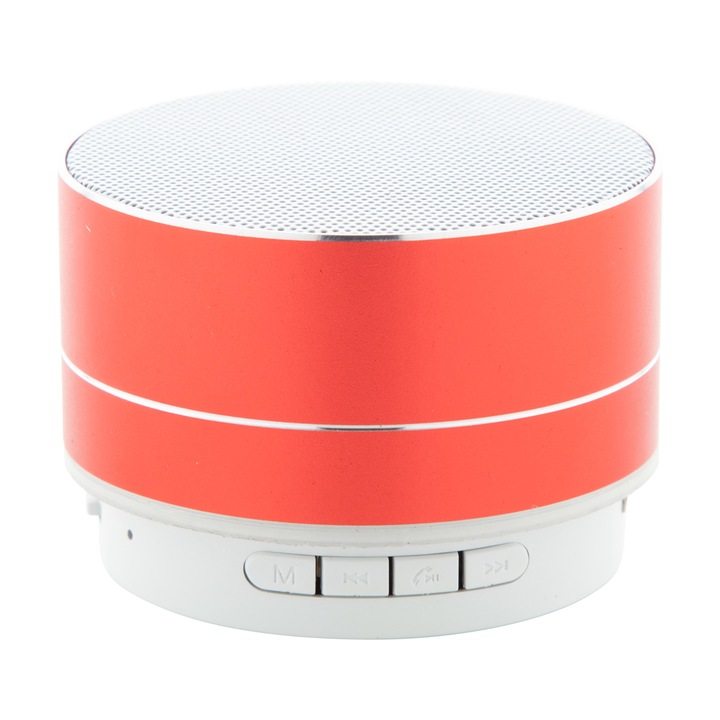 Boxa bluetooth cu carcasa de aluminiu. Cu functie handsfree, radio FM, SD, baterie reincarcabila incorporata. Se livreaza cu cablu de incarcare USB