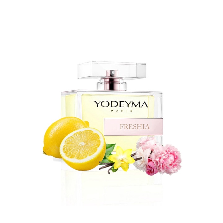Yodeyma Freshia Eau de Parfum nőknek, szicíliai citrom, bazsarózsa és vanília árnyalatai, modern és élettel teli nőnek, 100 ml