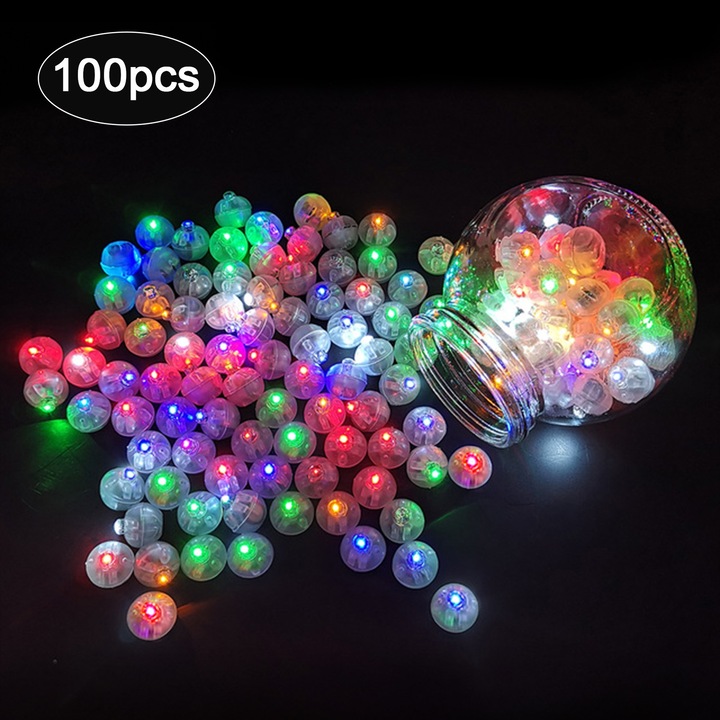 100 db LED-es léggömb készlet, ASDIIT, bulikra, esküvőkre, Halloweenre, karácsonyra