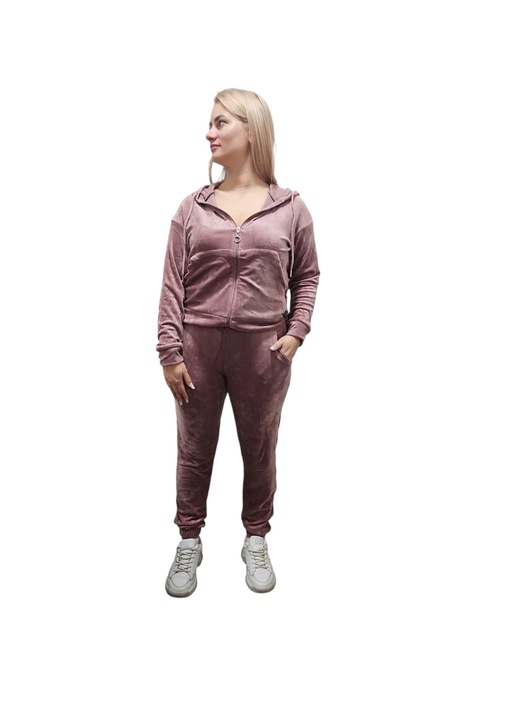 Trening dama Catifea Soft cu fermoar si maneca lunga, Roz prafuitfsaxzg, Roz prafuit