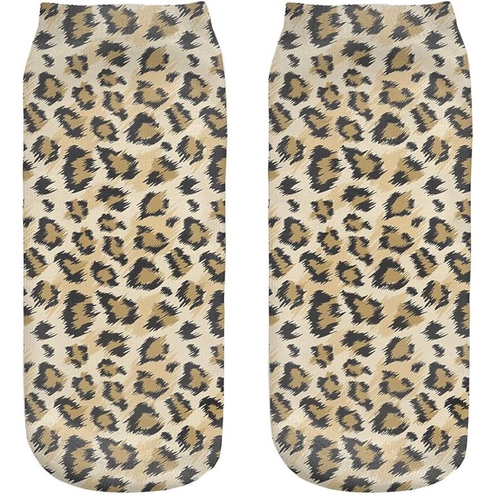 Rövid, mintás sportzokni, 36-40-es méret, Cheetah Skin