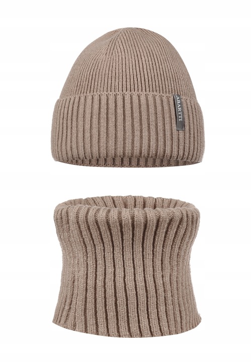 Set Caciula si fular barbati, LaBartti, Acril, 24 / 29 cm, Bej