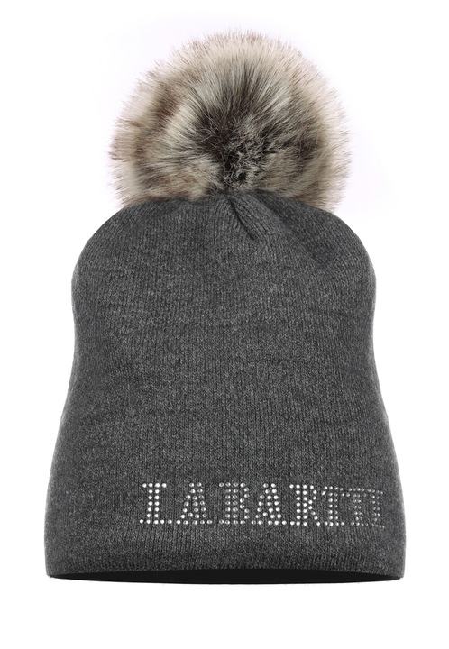 Caciula dama beanie cu pompon, LaBartti, gri, universal