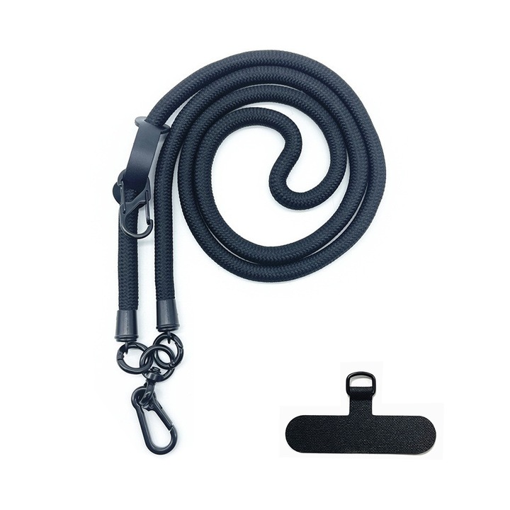 Snur multifunctional pentru telefon, negru, 120cm