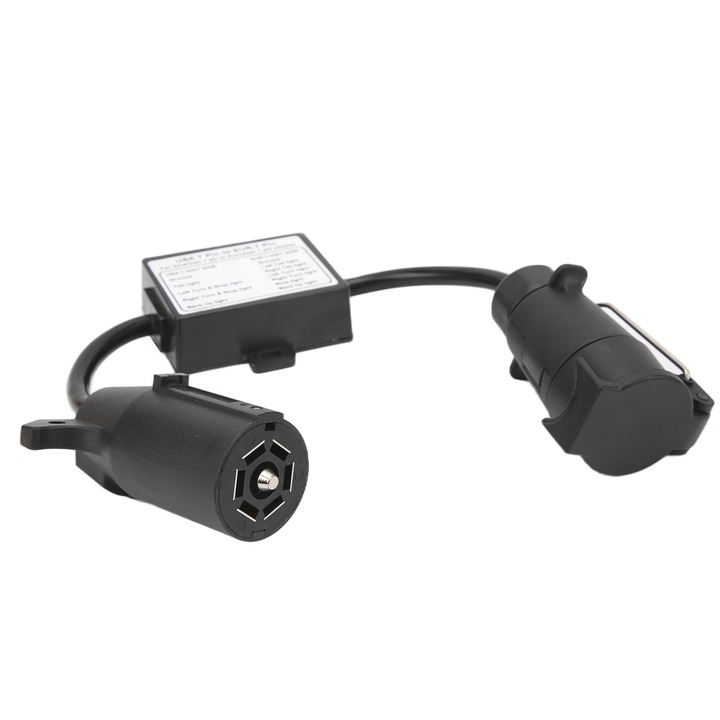 Конектор за ремарке 7-пинов американски към 7-пинов европейски за каравана, лодка, багажник за велосипеди, със защитна капачка