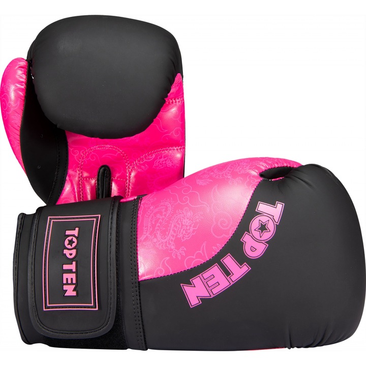 Manusi de box “Dragon” - 14 oz, negru-roz