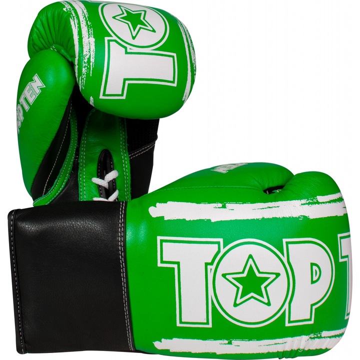 Boxing gloves “RoundUP” - 10 oz, green-white
