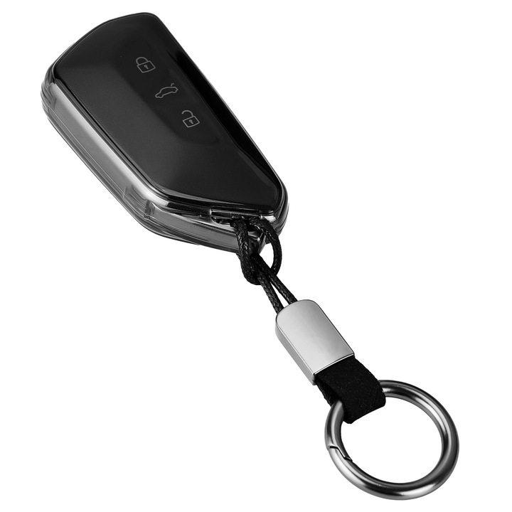Калъф за автомобилен ключ Baisirui за VW Golf 8, Passat B8, Skoda Octavia, TPU, черен