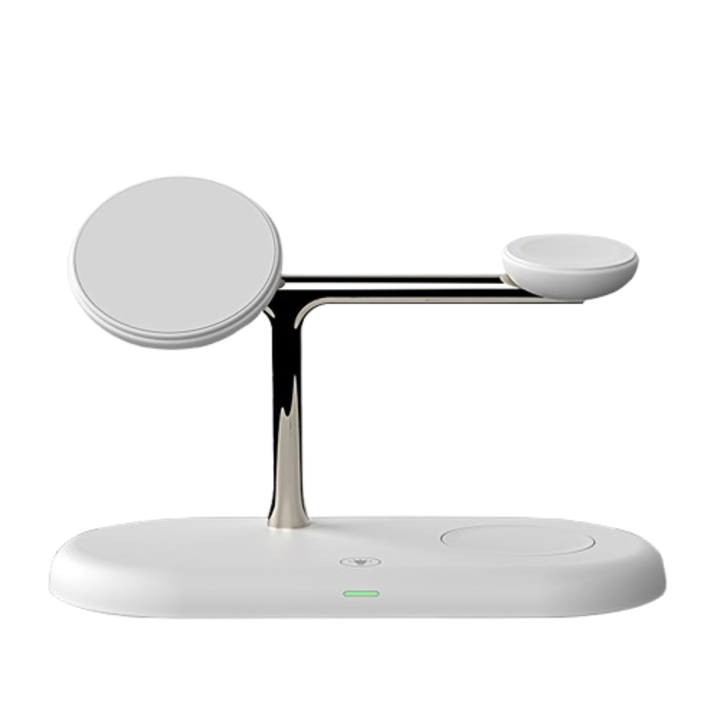 Statie de incarcare 4in1 universala 5 W, Fast Wireless charge, compatibil Smart Watch, AirPods/Pro, Samsung, Huawei, Alb