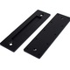 Maner usa glisanta rectangular, negru, din otel carbon, cu panou gros, set de manere