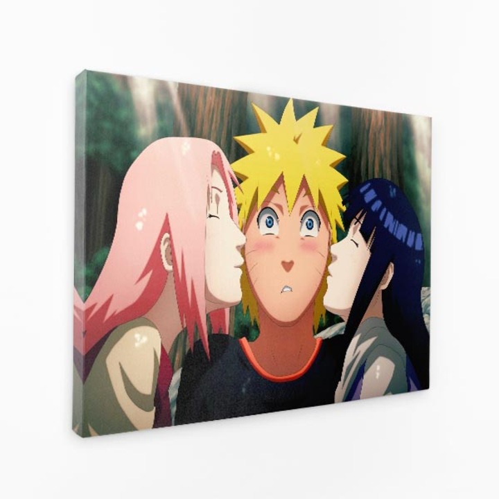 Картина на платно - целувки аниме герои анимация манга - 100x70 cm