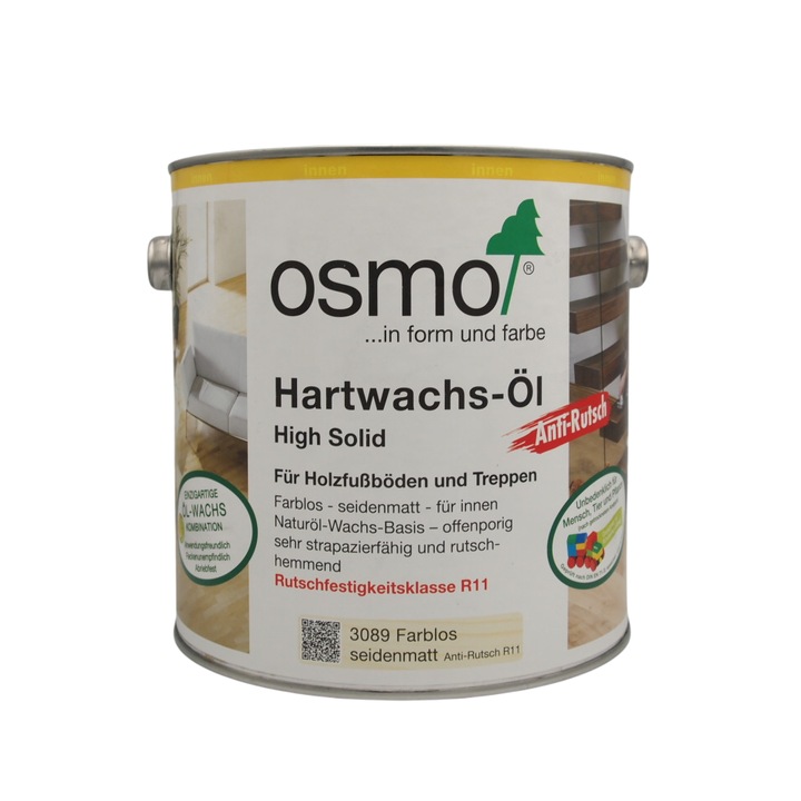 Ulei anti-alunecare de trafic intens pentru parchet din lemn, Osmo, Polyx-Oil Anti-Slip, transparent, dur, satinat, 2,5 L