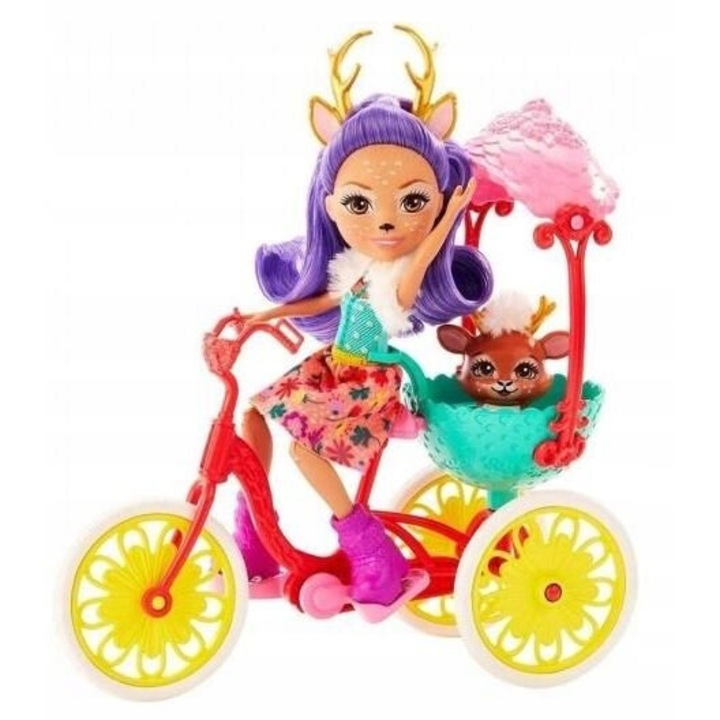 OEM Barbie Enchantimals babakészlet járművel, többszínű