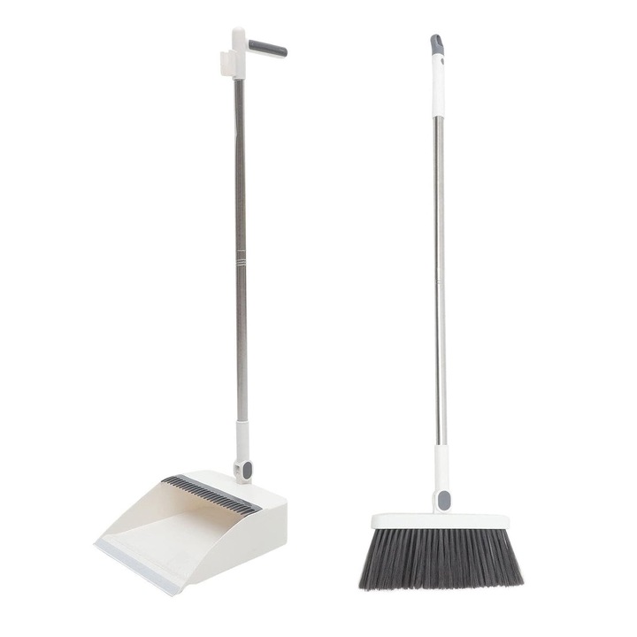 Set matura si faras pliabil, awwaline, alb, sistem de autocuratare, coada inox, peri moi de 7.5 cm