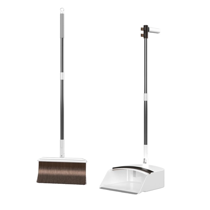 Set matura si faras pliabil, awwaline, alb, sistem de autocuratare, coada inox, peri moi de 8 cm
