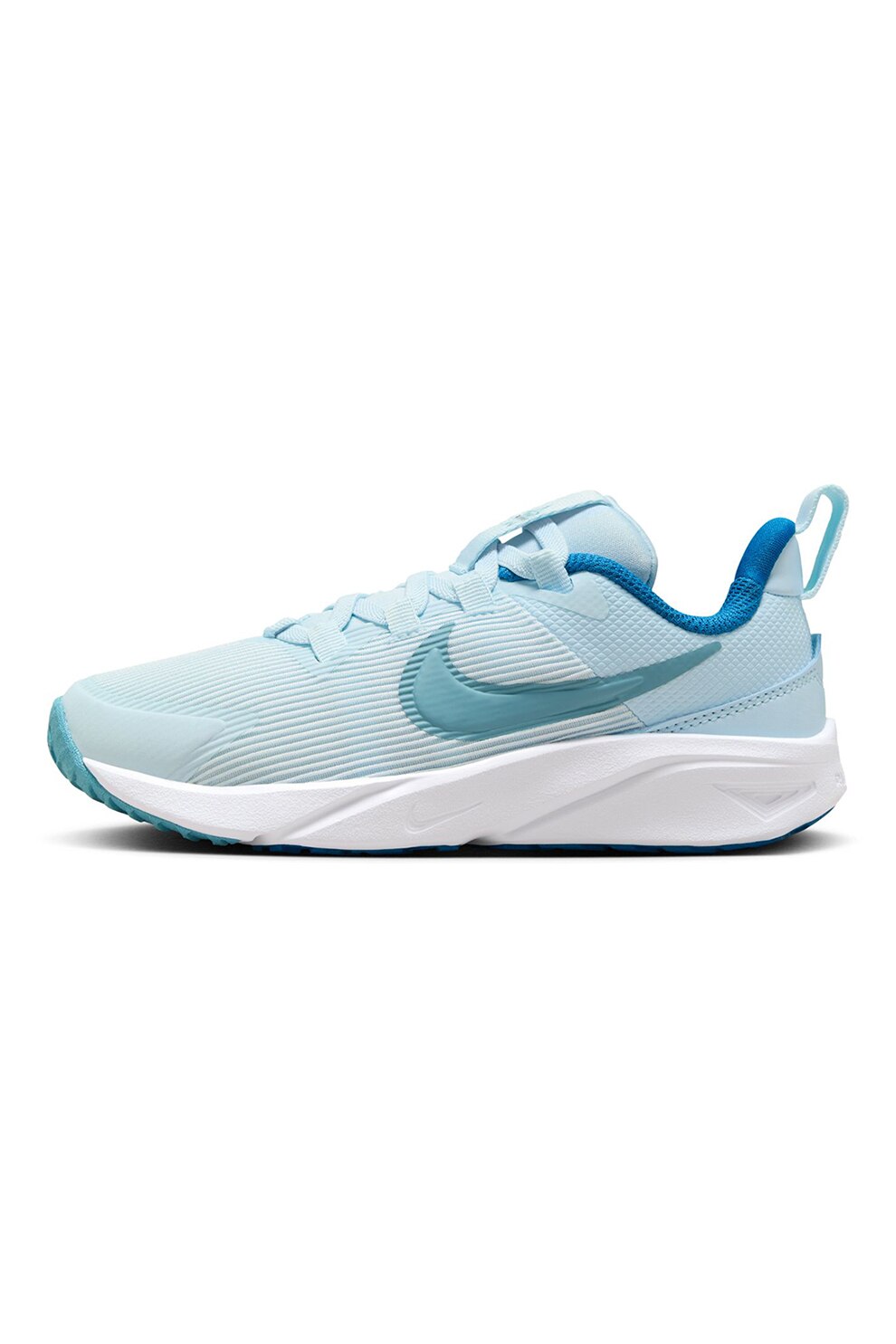 Nike, Pantofi pentru alergare Star Runner 4, Alb optic, Albastru deschis, Albastru petrol, 28 EU