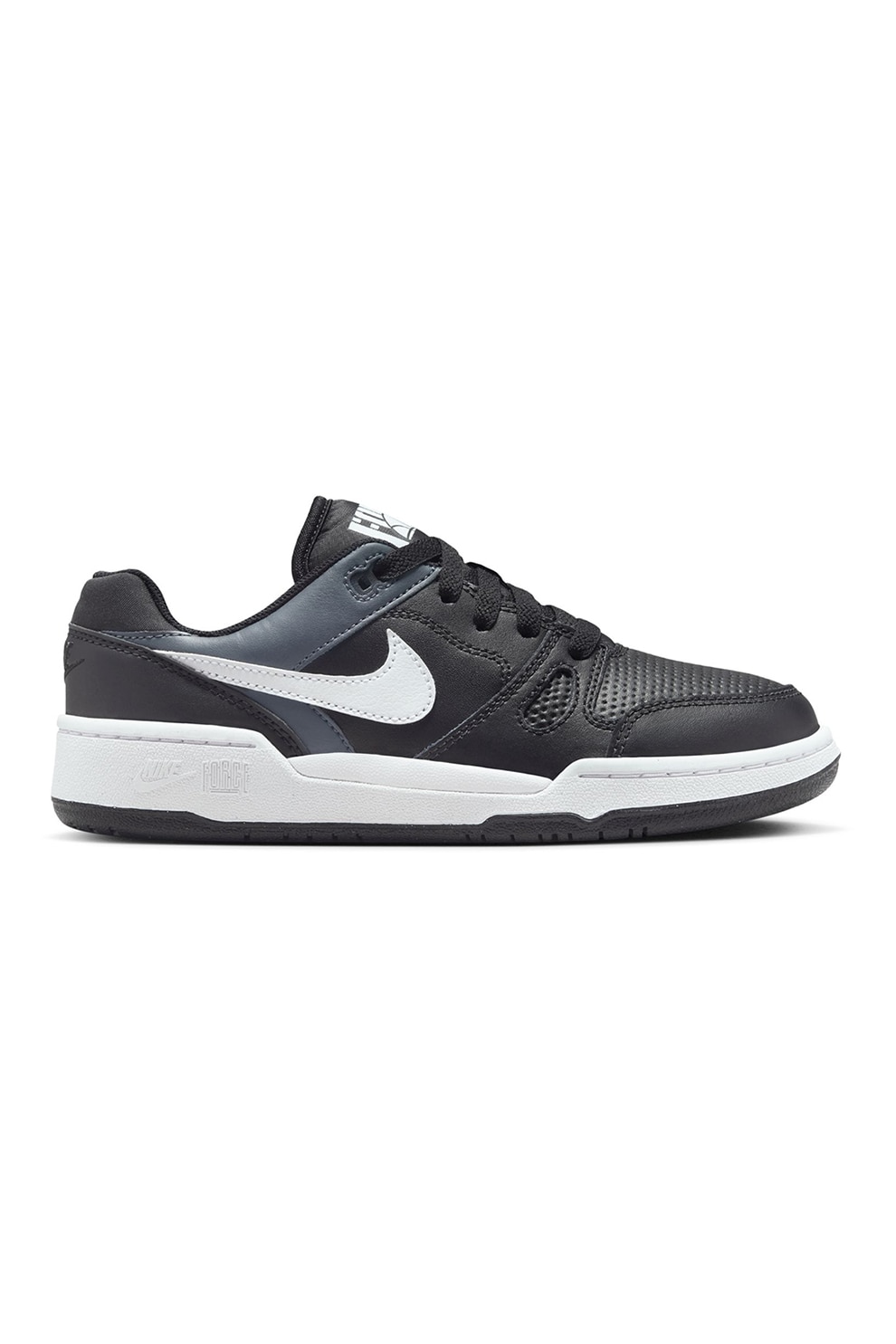 Nike, Pantofi sport low-cut din piele si piele ecologica Full Force, Negru, Gri carbune, 36.5 EU