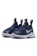 Nike, Pantofi sport slip-on cu imprimeu logo Flex Runner 3, Alb, Bleumarin, 19.5 EU