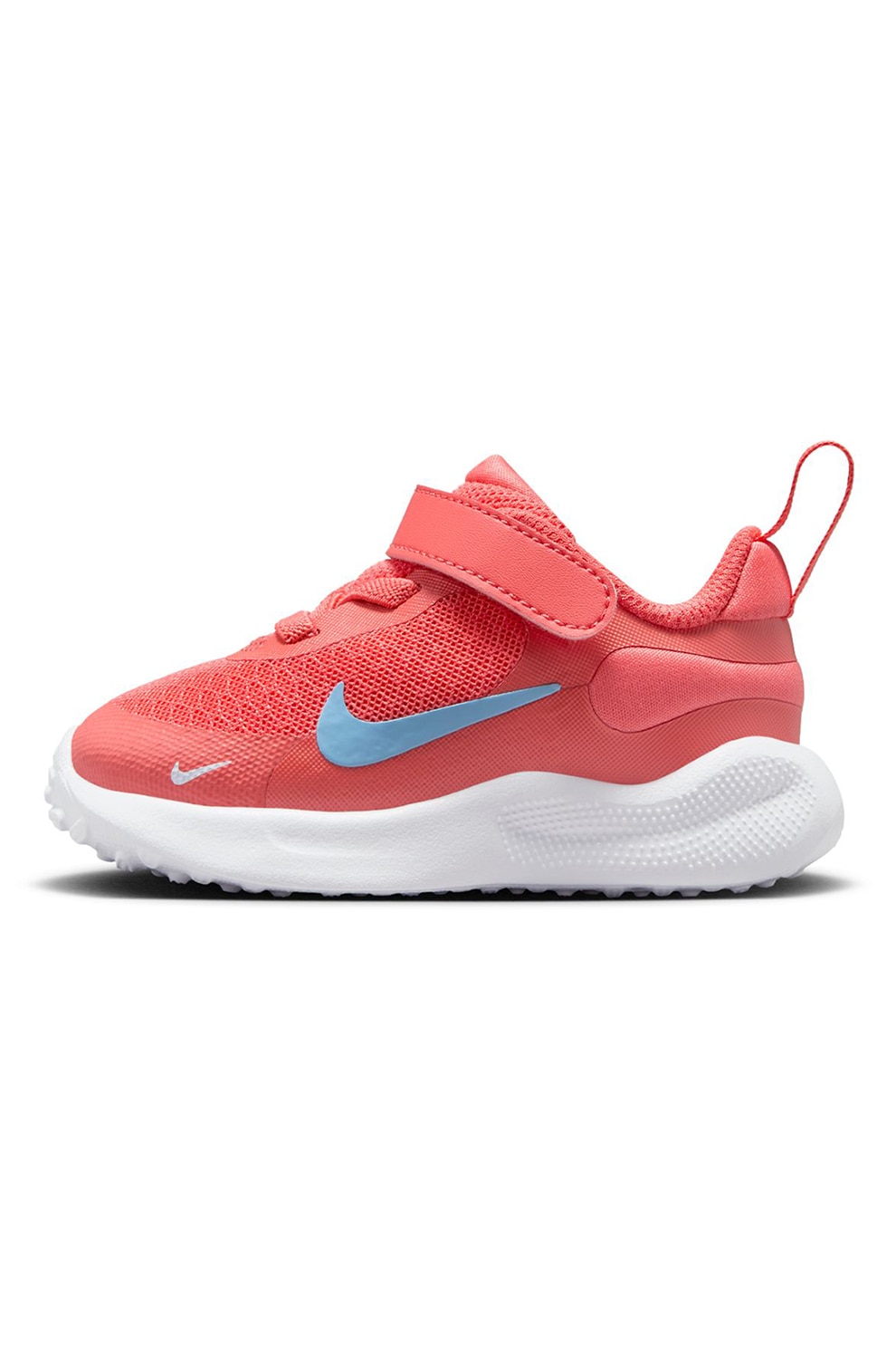 Nike, Revolution 7 Pantofi cu velcro, pentru alergare, Roz somon, Albastru deschis, 23.5 EU