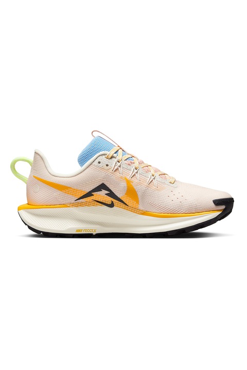 Nike, Pantofi ReactX Pegasus Trail 5 pentru alergare pe teren accidentat, Negru, Roz pal, 7