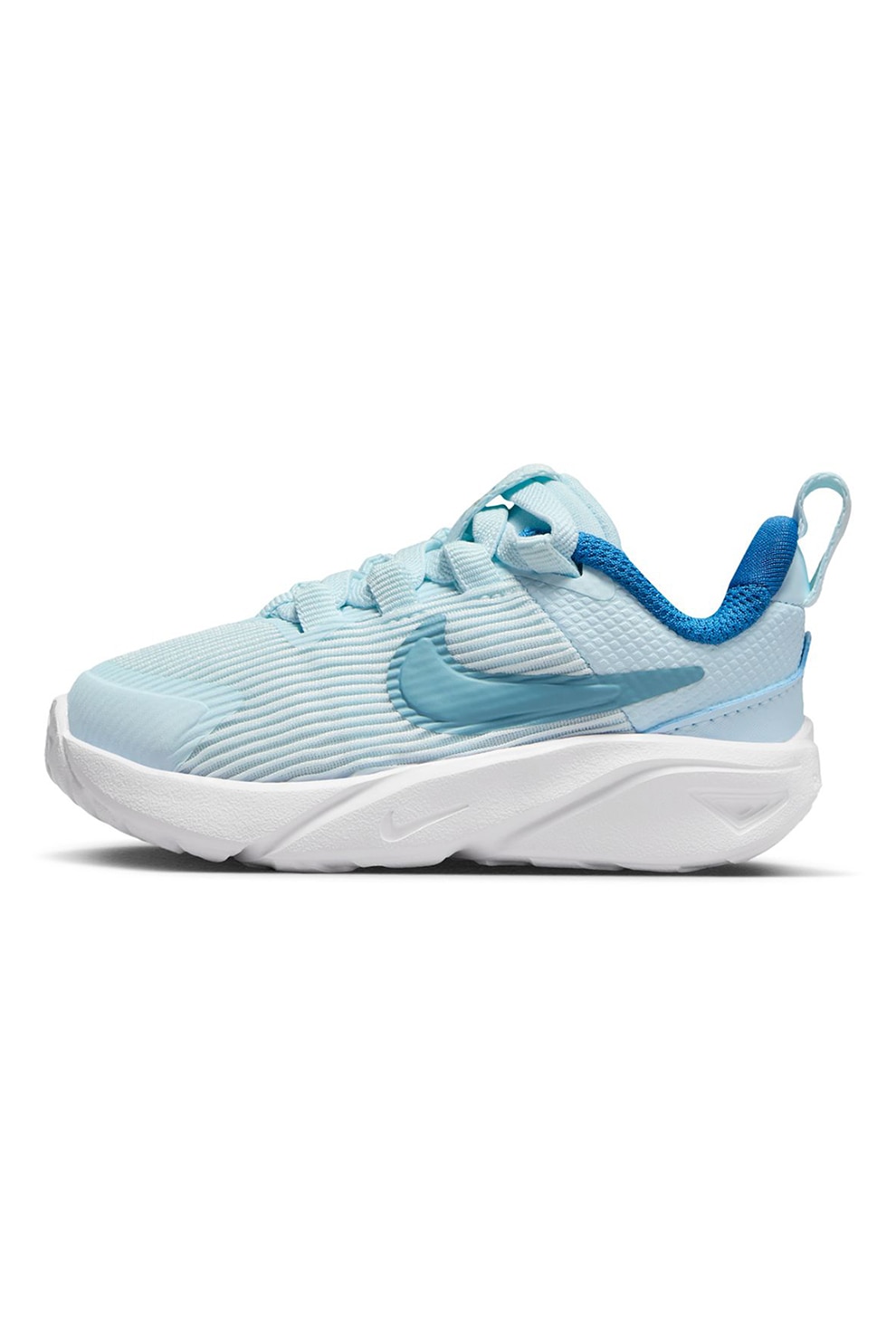 Nike, Pantofi cu insertii sintetice, pentru alergare Star Runner 4, Albastru glaciar, 17 EU
