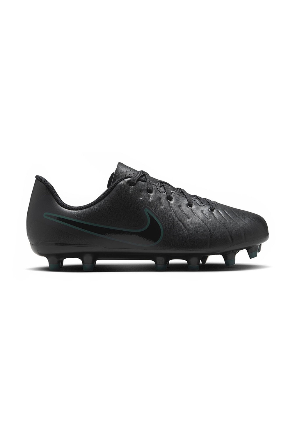 Nike, Pantofi de piele ecologica cu crampoane pentru fotbal Legend 10 Club, Negru stins, 38.5 EU