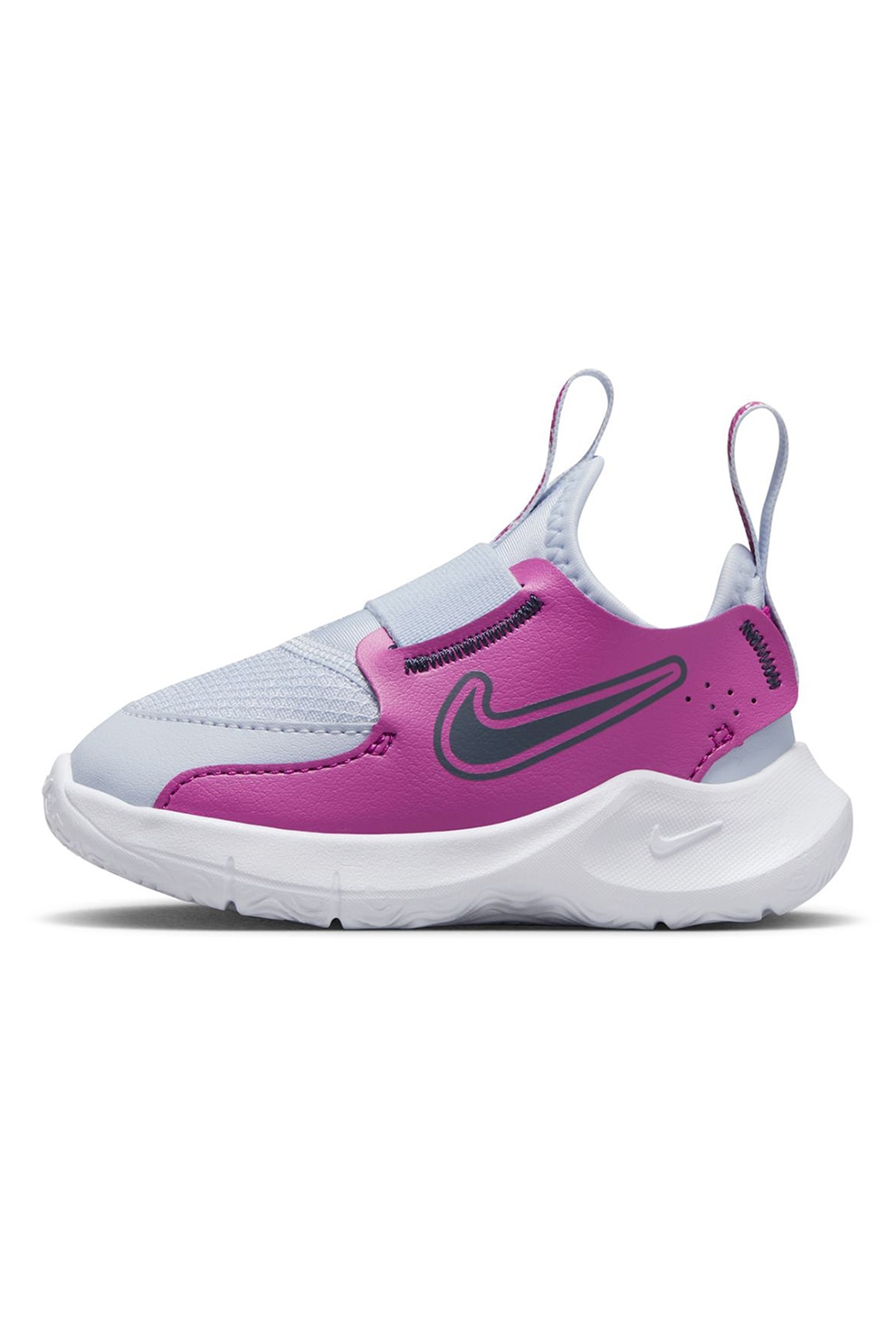 Nike, Pantofi sport slip-on cu imprimeu logo Flex Runner 3, Ametist, Liliac prafuit, 19.5 EU