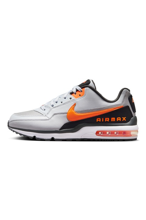 Nike, Спортни обувки от кожа и еко кожа, Светло сив/Оранжев
