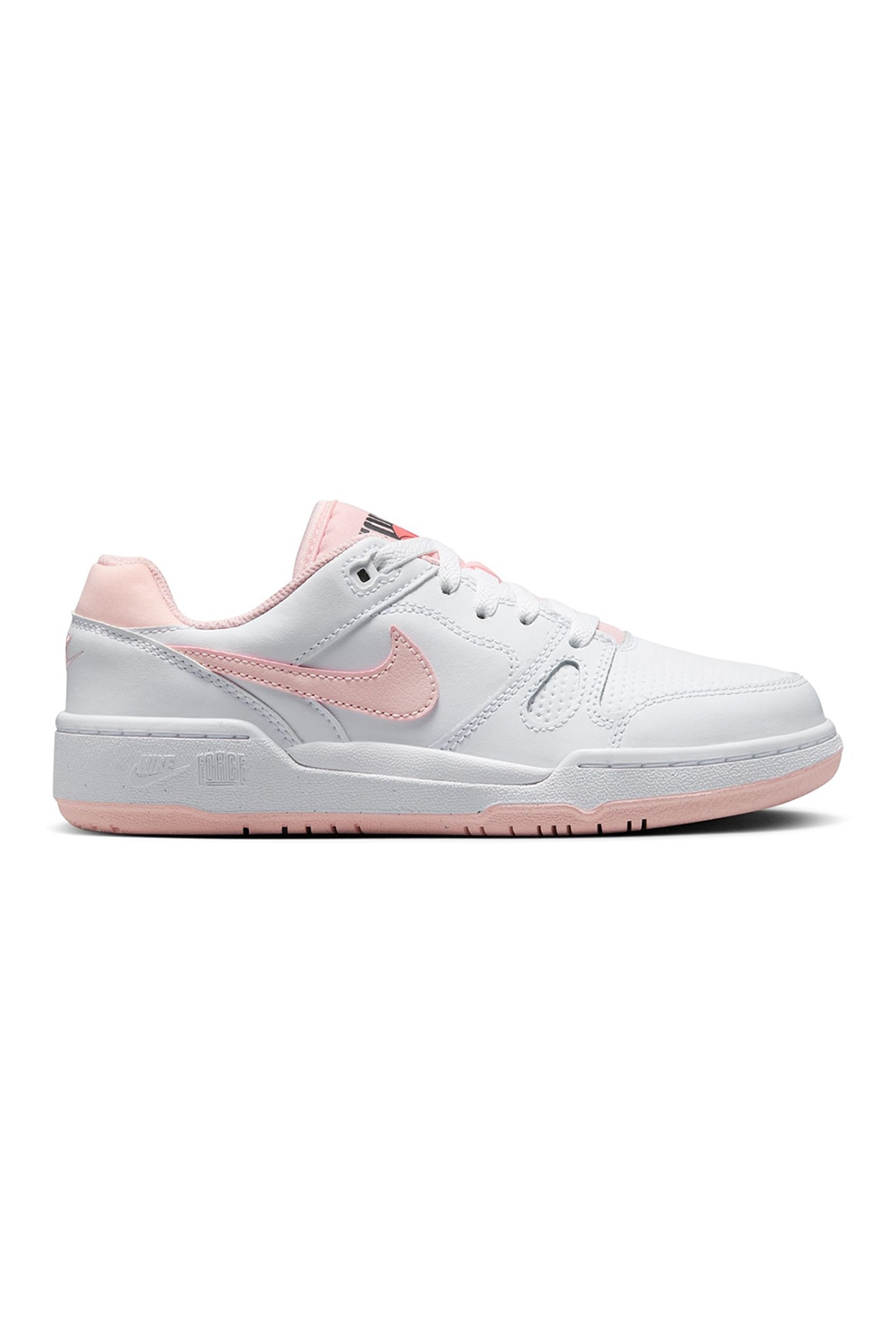 Nike, Pantofi sport low-cut din piele si piele ecologica Full Force, Alb, Roz pal, 39 EU