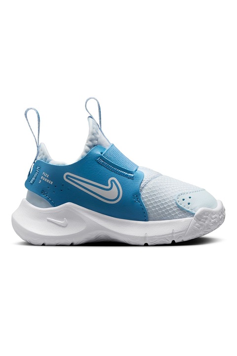 Nike, Спортни обувки Flex Runner 3 с лесно обуване, Бял/Светлосин
