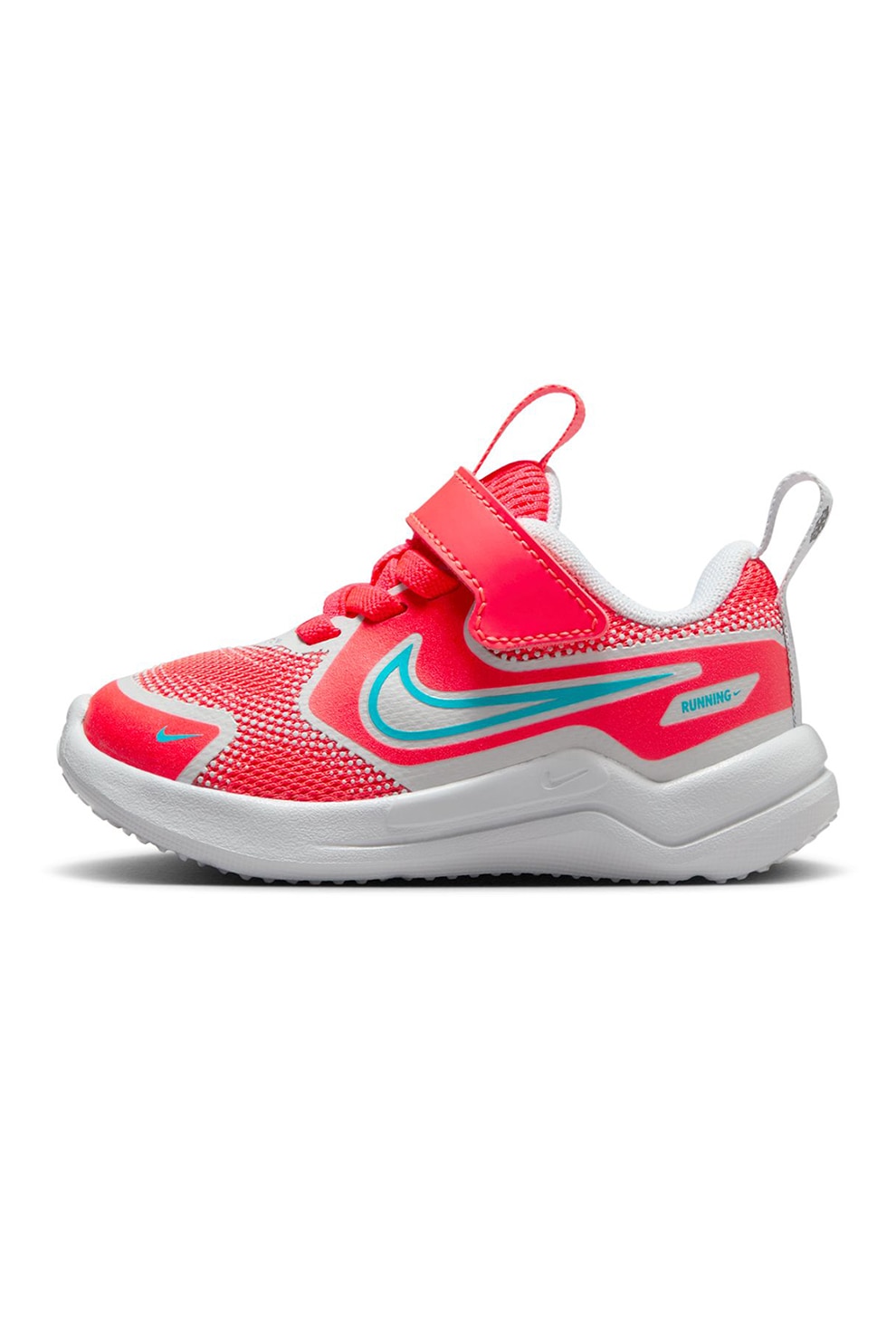 Nike, Pantofi Cosmic Runner din plasa cu inchidere velcro, Rosu, Gri deschis, 21 EU