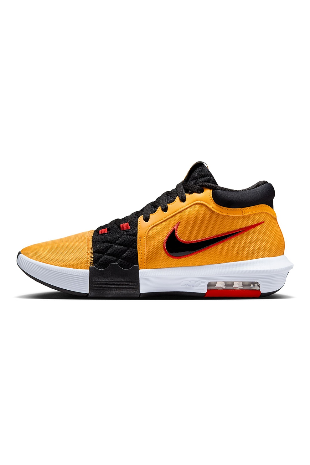 Nike, Pantofi pentru baschet LeBron Witness VIII, Negru, Galben inchis, 9.5