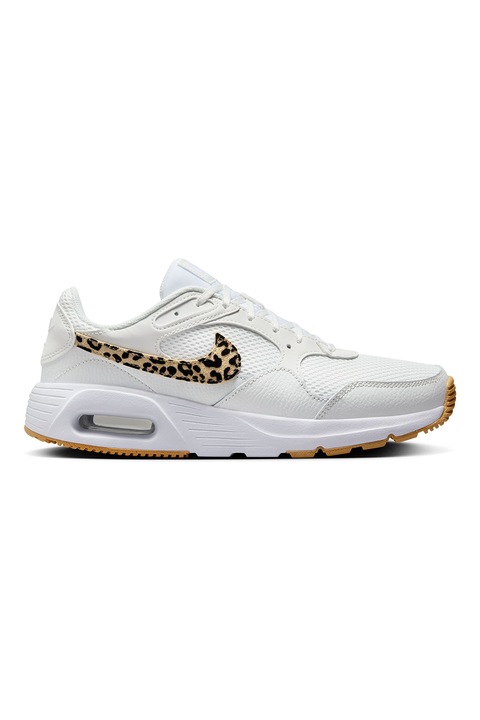 Nike, Air Max sneaker bőrbetétekkel, Fehér/Barna
