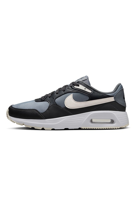 Nike, Air Max SC sneaker bőrrészletekkel, Fekete/Sötétszürke