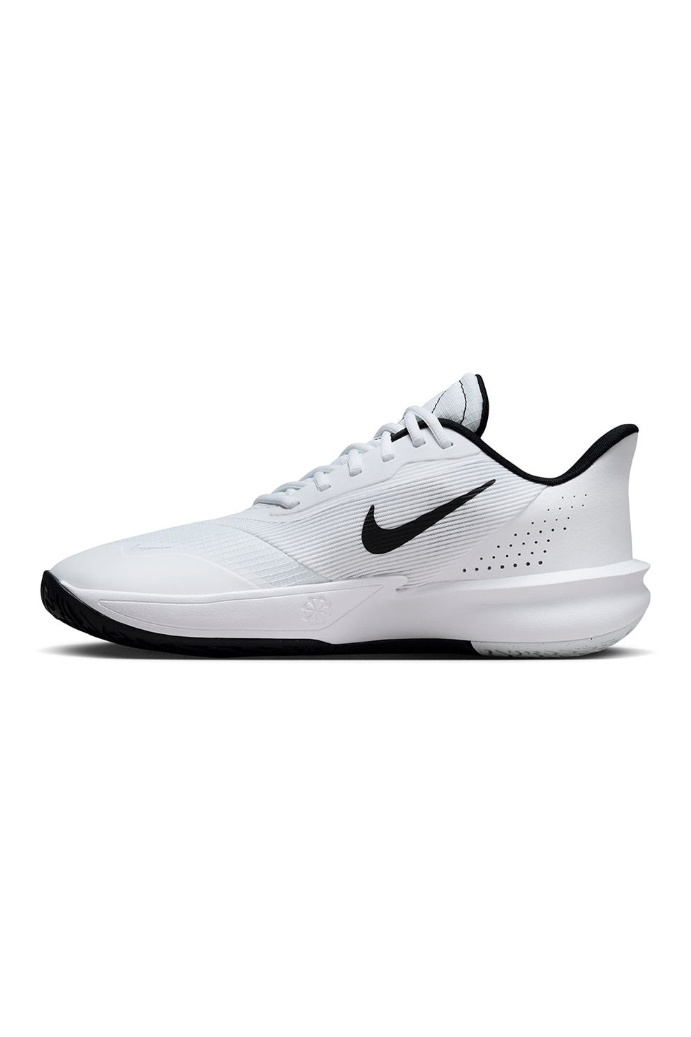 Nike, Pantofi din material textil pentru baschet Precision 7, Alb, 7.5