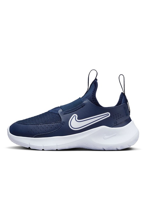 Nike, Pantofi slip-on cu garnituri din piele Flex Runner 3, Alb/Albastru ultramarin